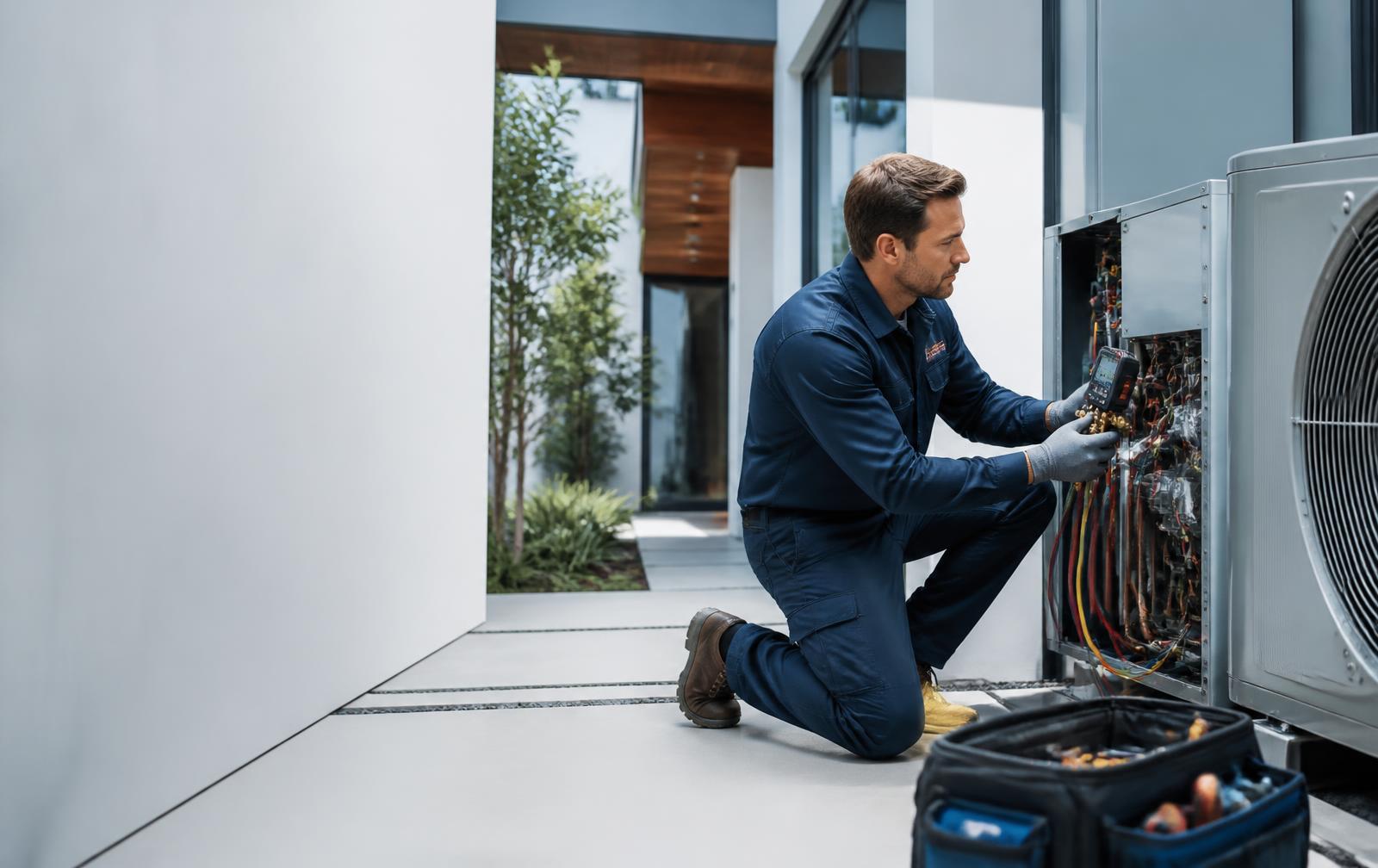 HVAC professional at work